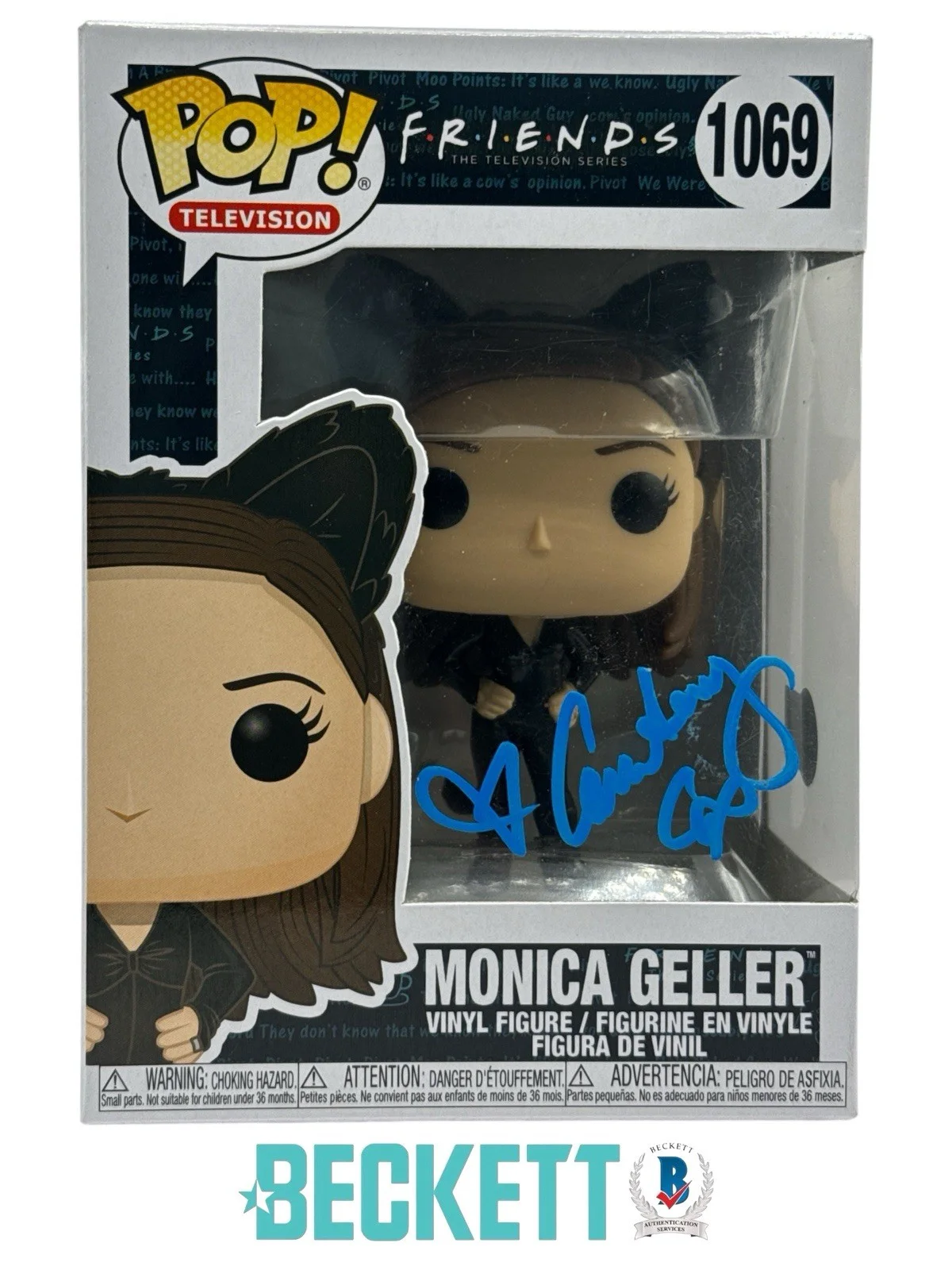 Courteney Cox — Courteney Cox Autograph Signed Friends Monica Geller Funko Pop Beckett COA