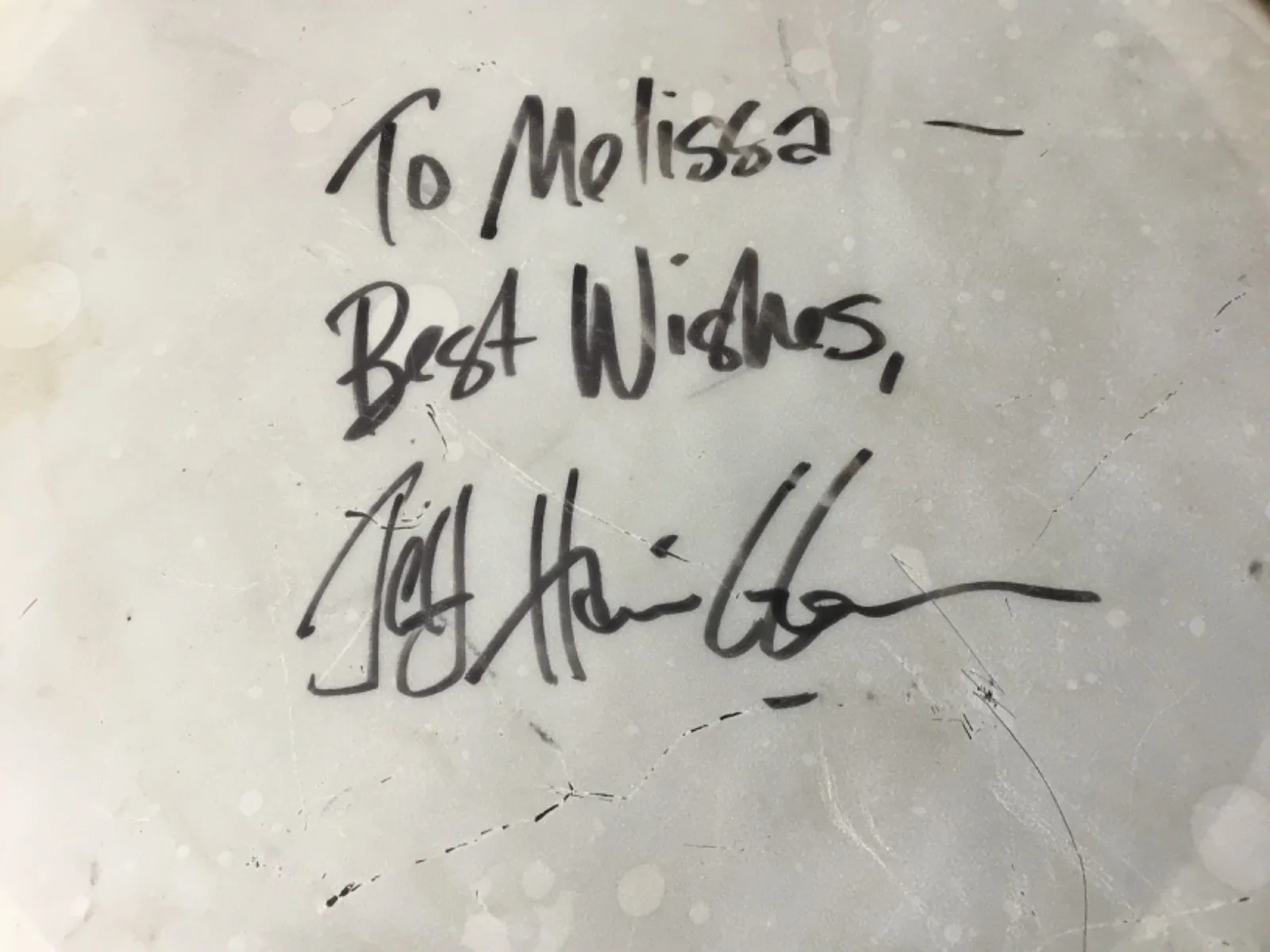 Jeff Hamilton Drummer for Diana Krall Hand Signed Drum Head, image 2