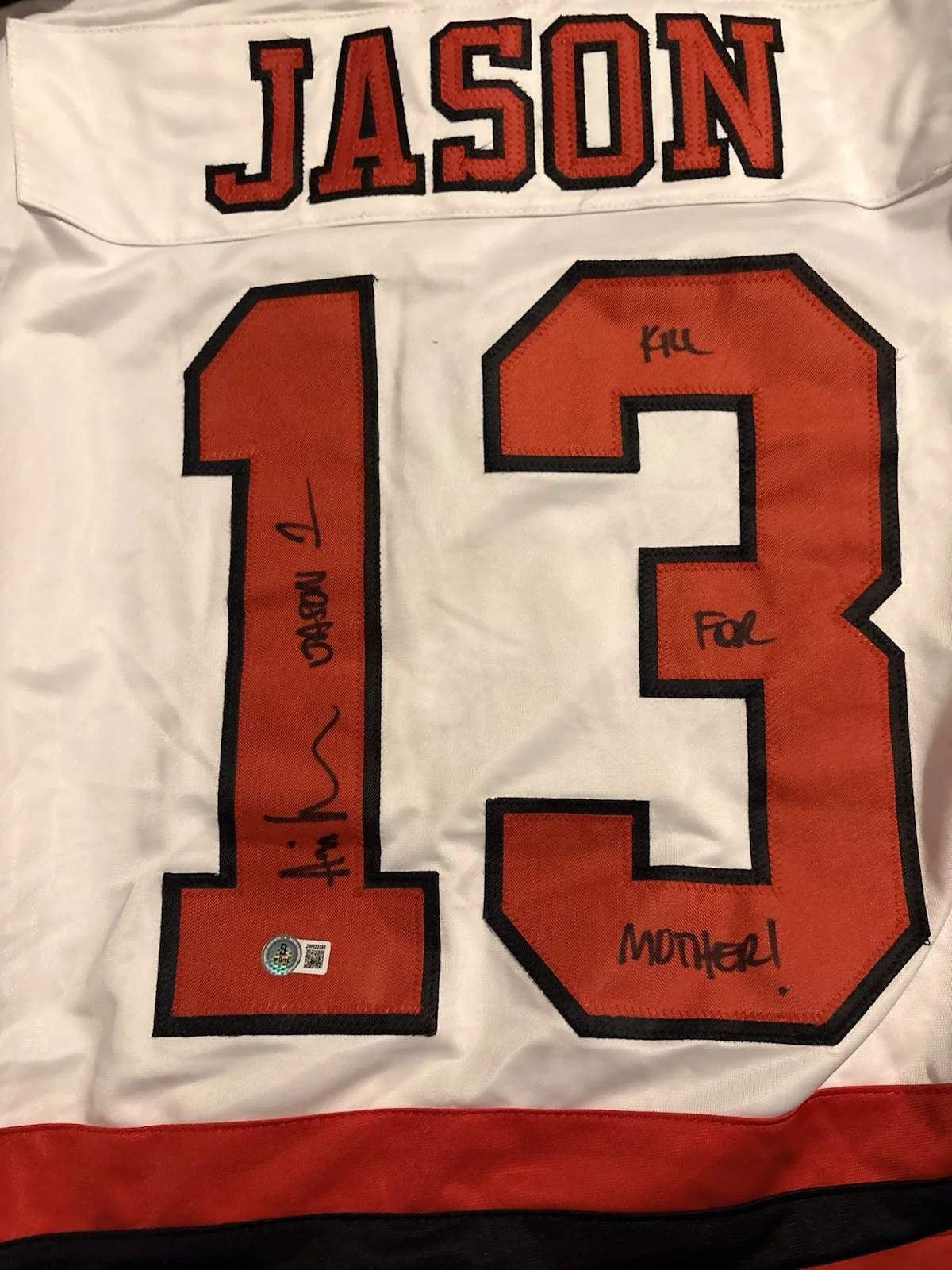 Ari Lehman — Ari Lehman Signed Jason Voorhees Hockey Jersey Friday The 13th Beckett Goth XL, изображение 3