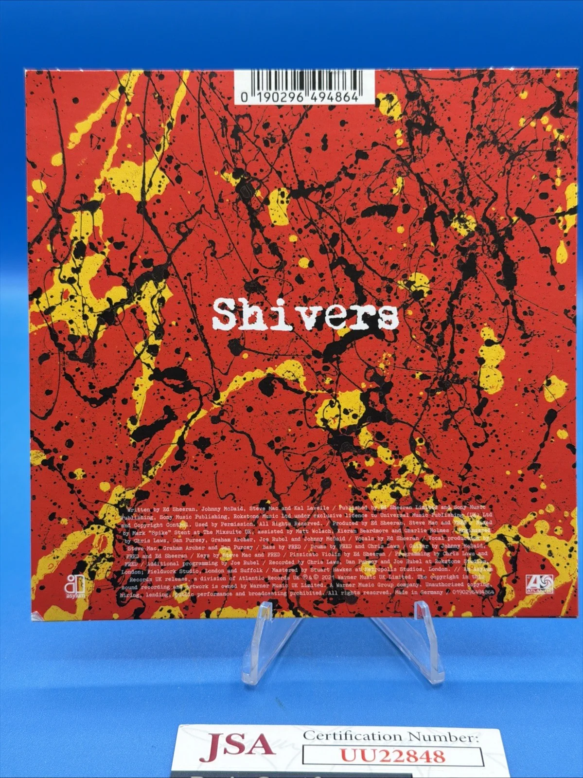 Autographed/Signed Ed Sheeran Shivers Album CD Cover Disk JSA COA, image 4