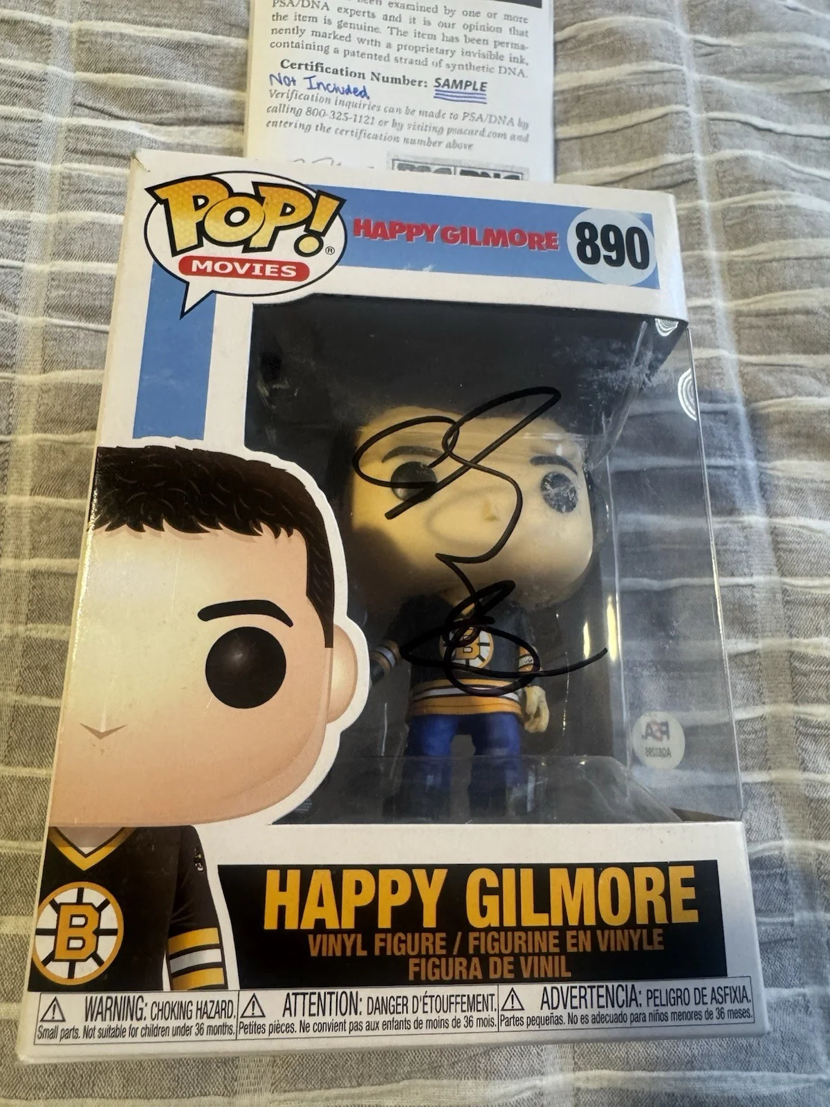 ADAM SANDLER SIGNED FUNKO POP #890 HAPPY GILMORE PSA COA AUTHENTIC AUTO RARE, image 2