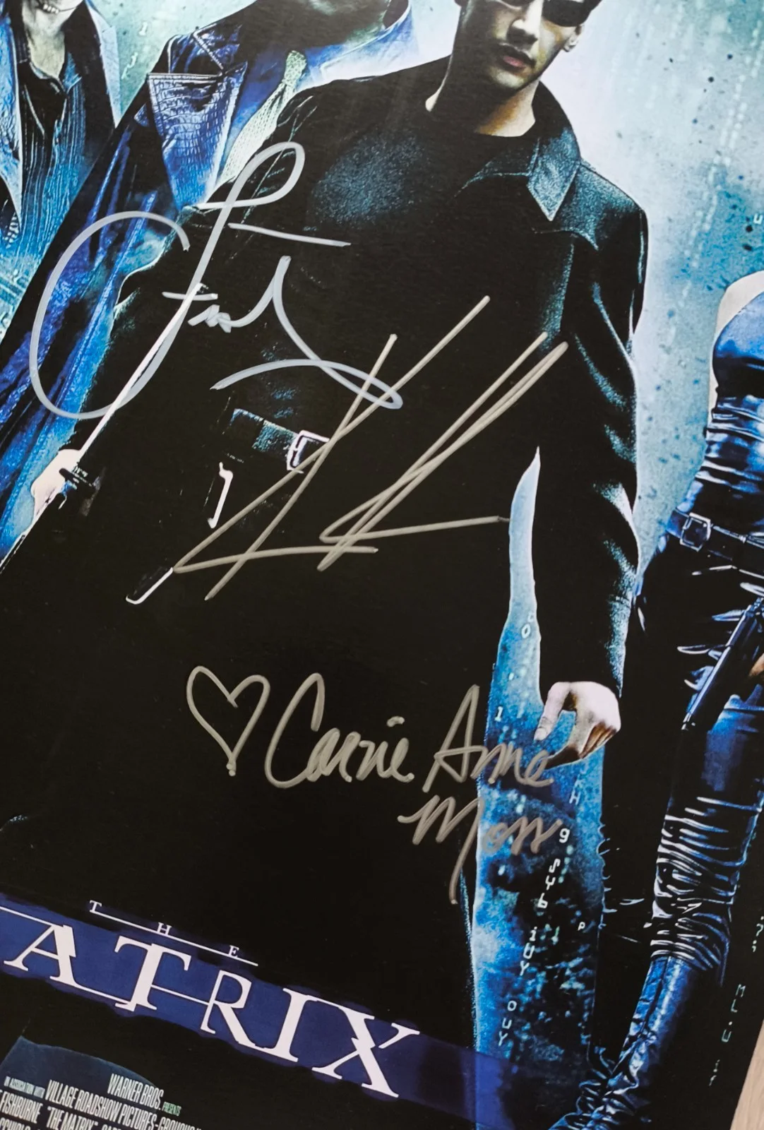 Keanu Reeves, Carrie Anne Moss, Laurence Fishburne — Autograph Keanu Reeves ,Carrie Anne Moss ,Laurence Fishburne 11x17( The Matrix ), image 2
