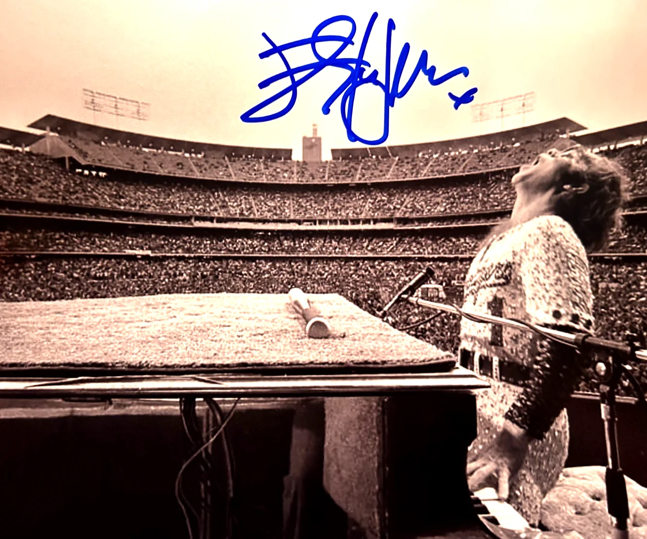 ELTON JOHN Signed (Dodgers Stadium) 8x10" Authentic Original Autograph w/COA, image 3