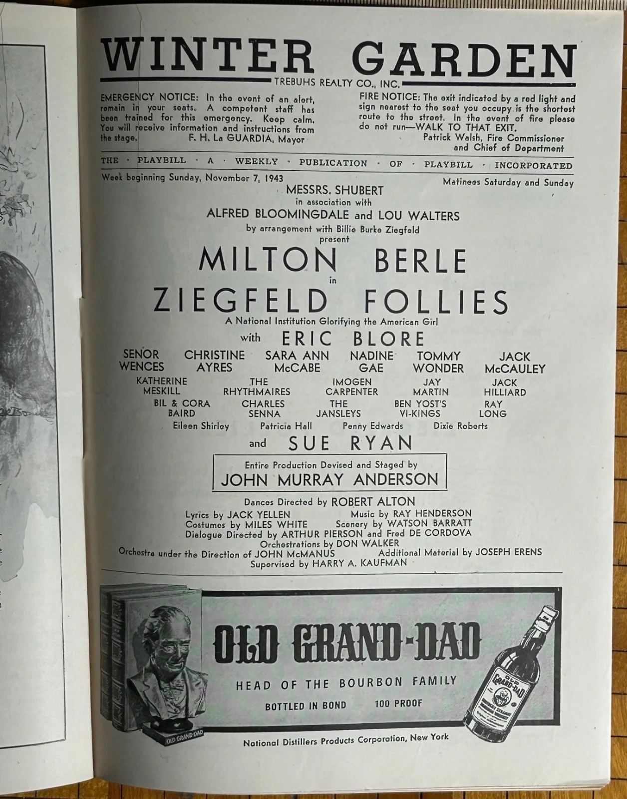 MILTON BERLE—2 SIGNED PLAYBILLS—ZIEGFELD FOLLIES+EARL CARROLL VANITIES, изображение 3