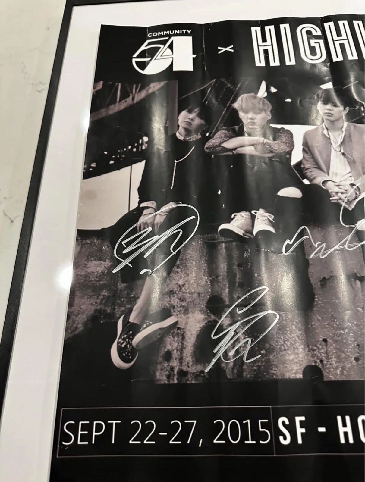 BTS The Red Bullet Tour Signed Poster HIGHLIGHT US Tour 2015 Autographed ARIRANG, image 2