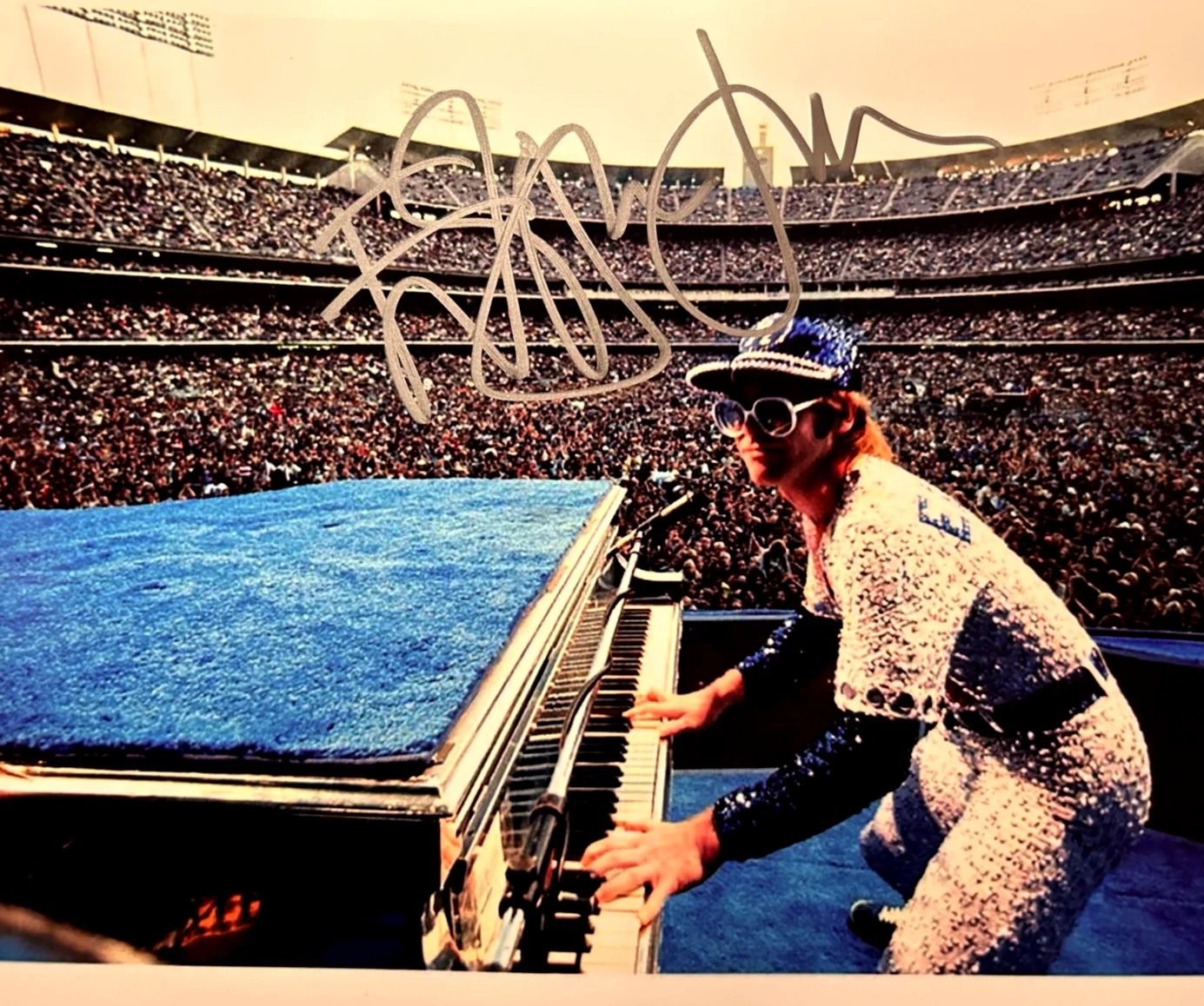 ELTON JOHN Signed (Dodgers Stadium) 8x10" Authentic Original Autograph w/COA, image 3