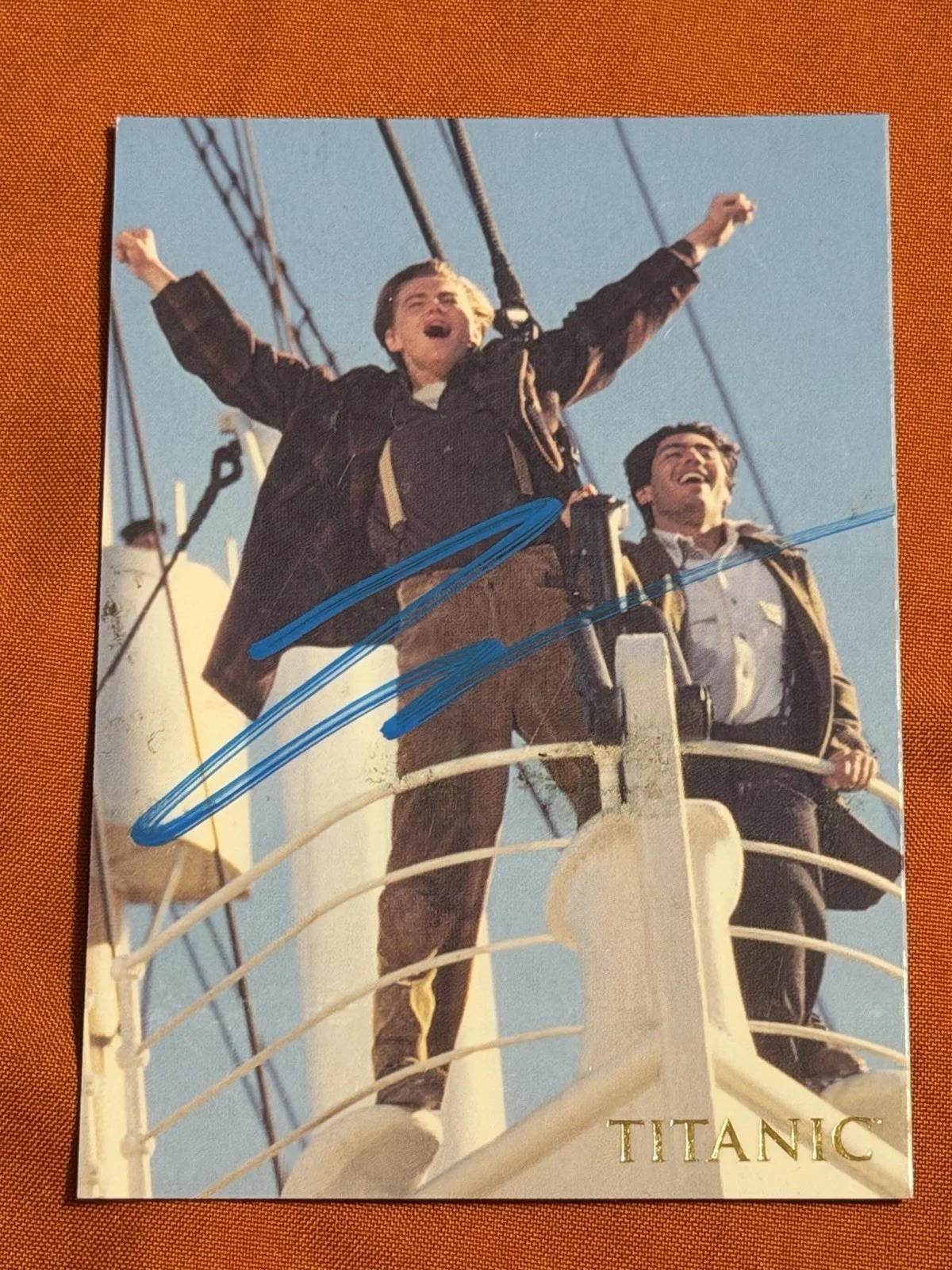 Leonardo Dicaprio — Leonardo Dicaprio Signed Card Autograph Titanic Ink works JACK DAWSON RARE