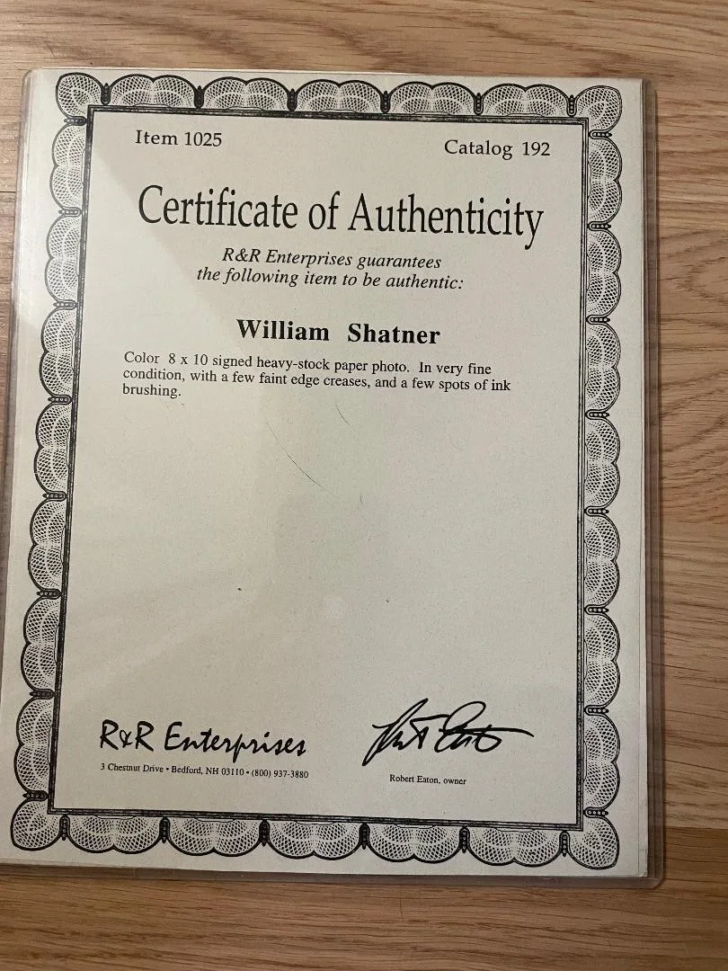Classic Star Trek William Shatner Captain Kirk Signed 8"x10" Photo/R & R Ent COA, изображение 2