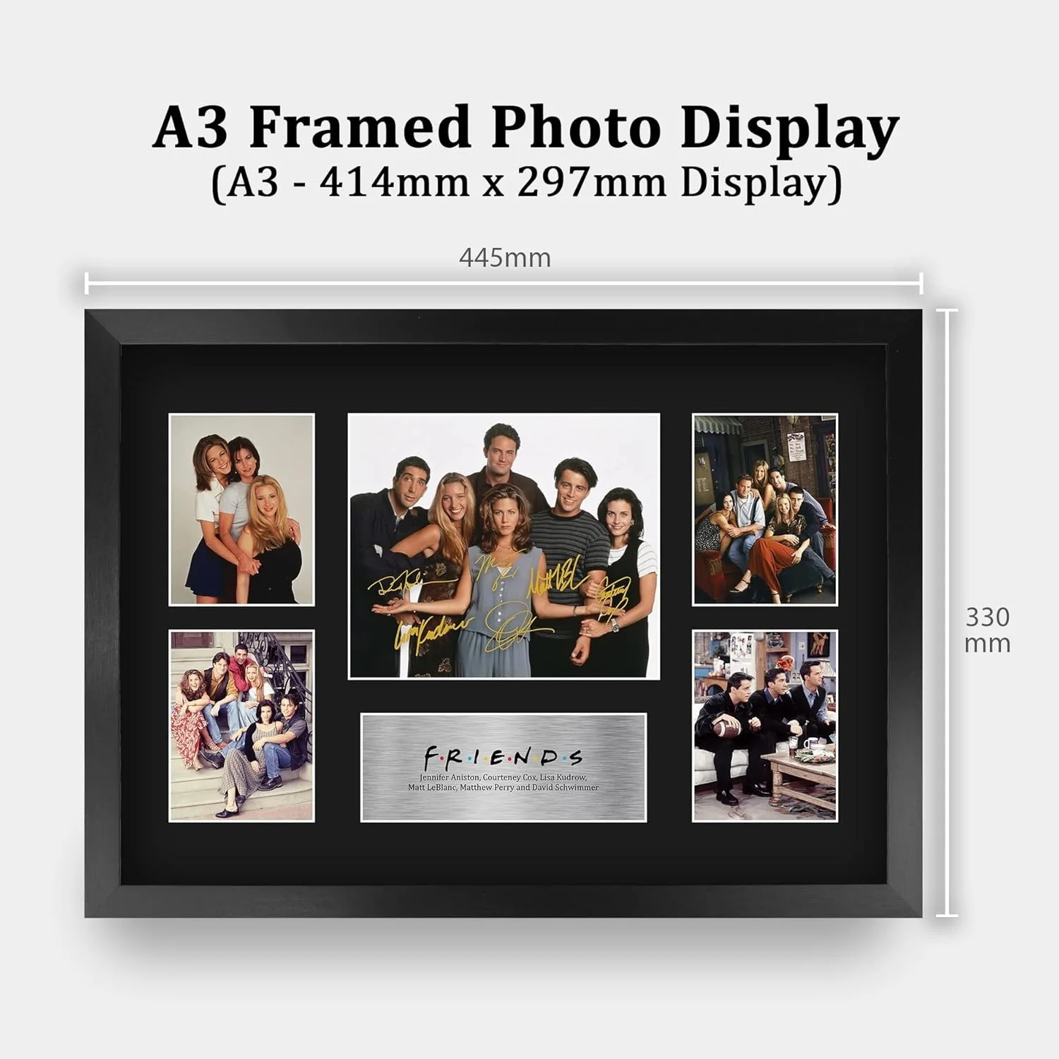 Friends Cast Signed Autograph Display 16x12 Framed TV Show Gift, изображение 4