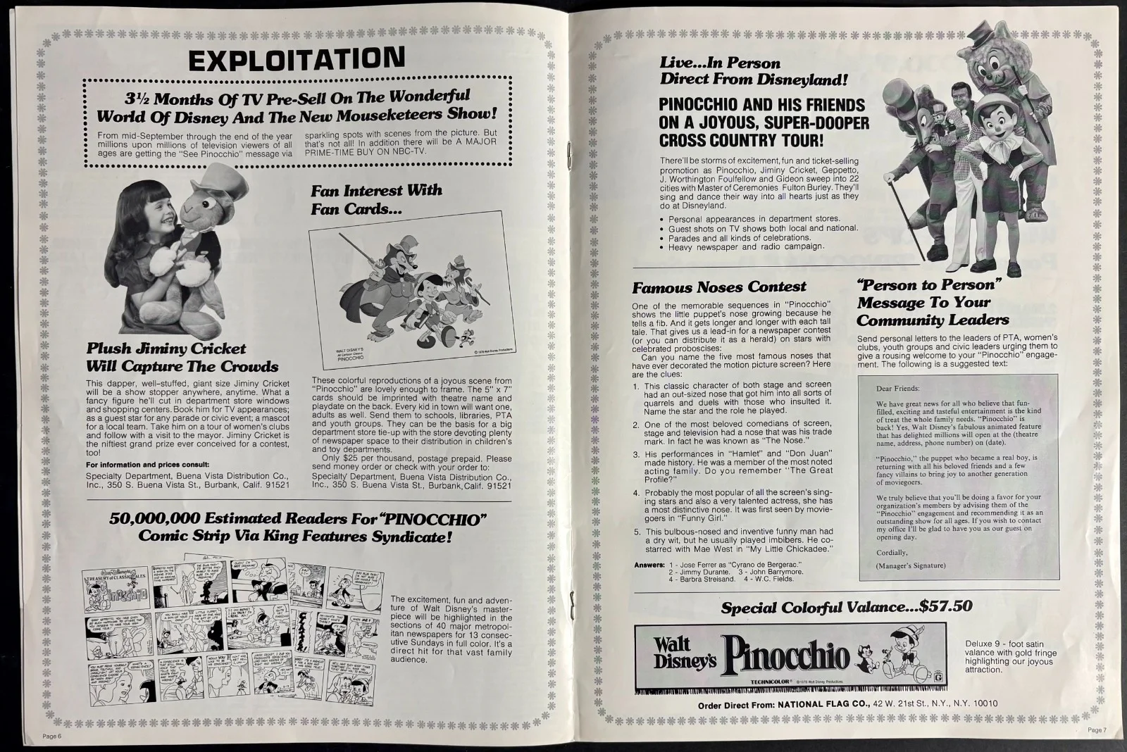 Pinocchio ORIGINAL US Film Campaign Book DISNEY 1978 Rerelease, image 3