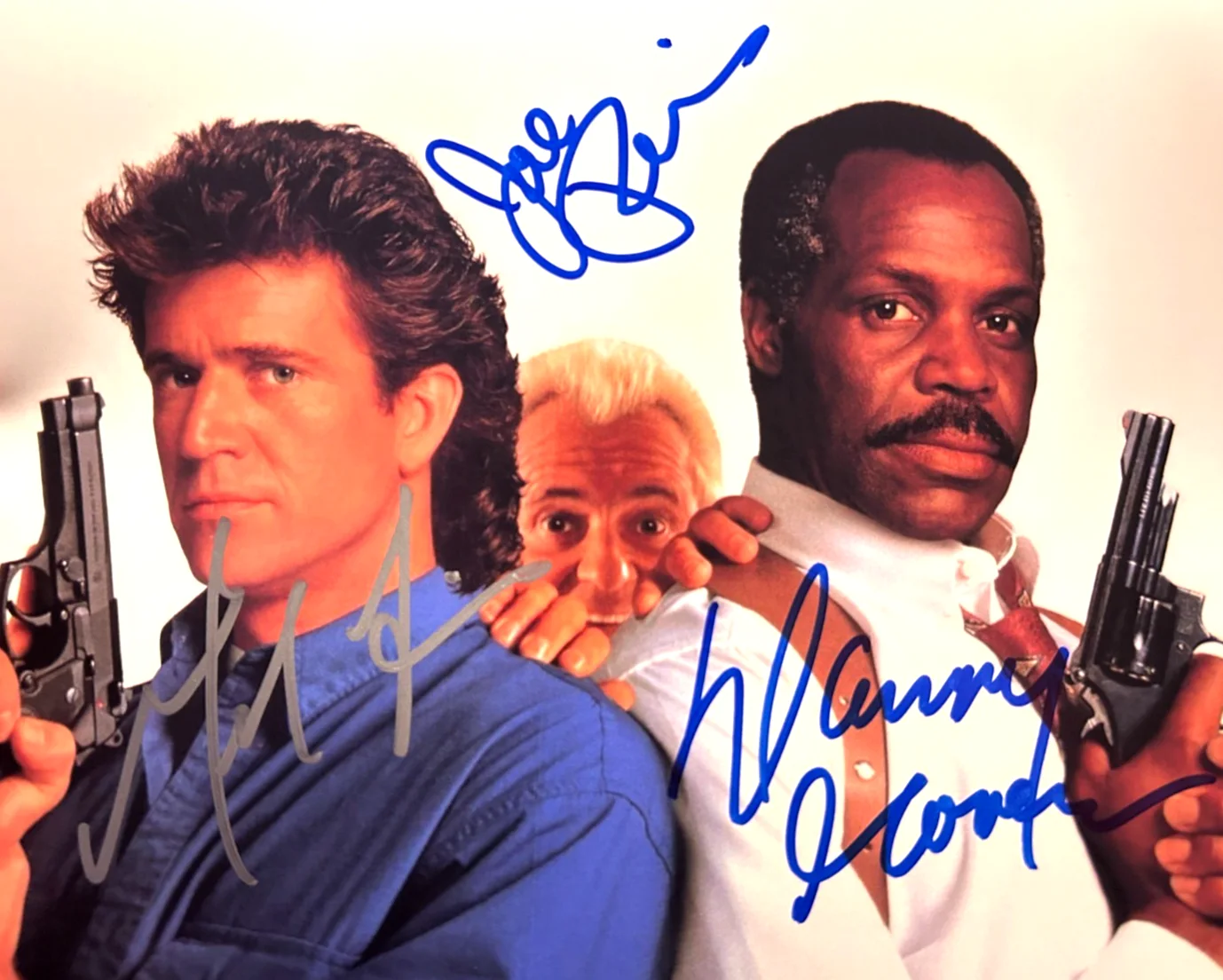 Mel Gibson, Danny Glover, Joe Pesci — LETHAL WEAPON Signed x3 (Gibson, Glover, Pesci) 8x10" Authentic Autographs w/COA, image 3