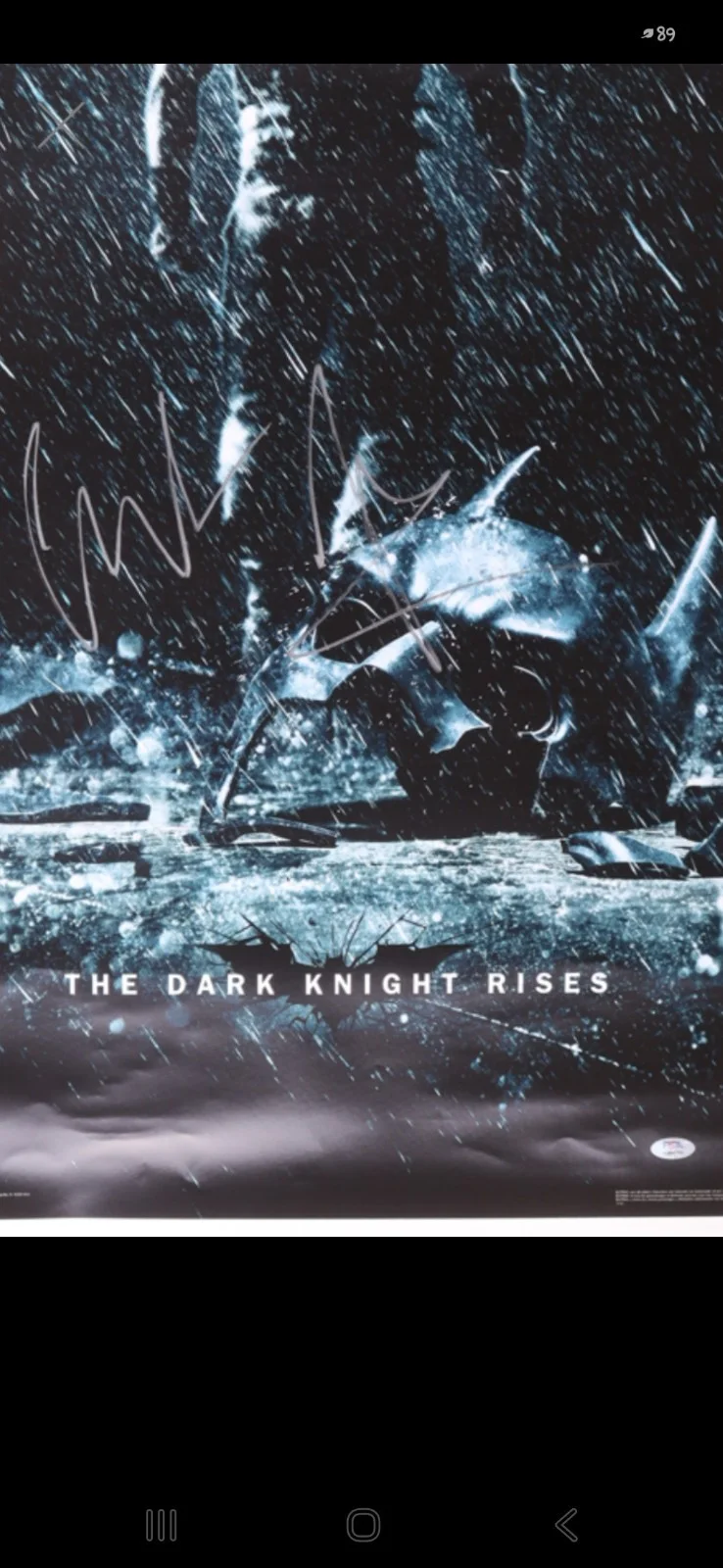 Christian Bale — CHRISTIAN BALE / Batman SIGNED THE DARK KNIGHT RISES 24x36 POSTER PSA CERT COA, изображение 3