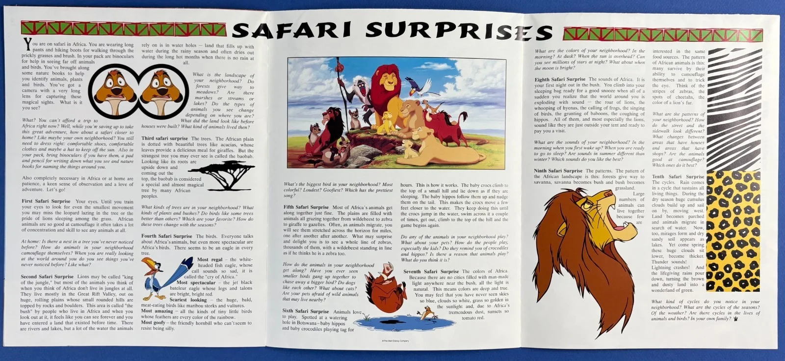 Lion King ORIGINAL Press Book + Education Guide Walt Disney 1994, image 2