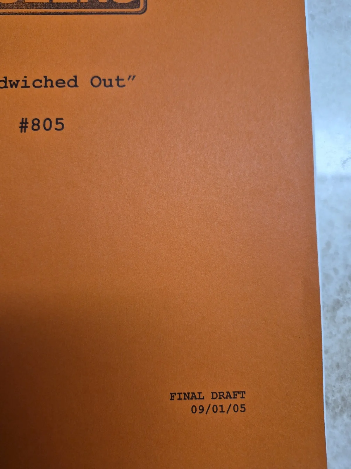 Leah Remini, Kevin James — King Of Queens Autograph Script "Sandwiched Out" 9/01/05 Kevin James Leah Remini, image 2