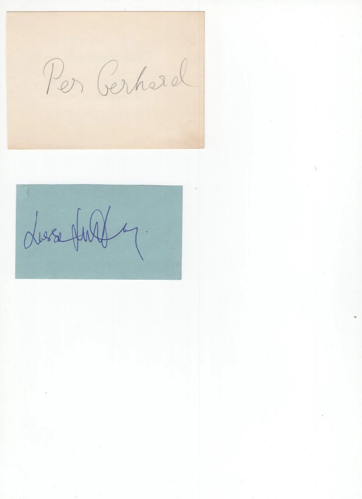 11 SWEDISH AUTOGRAPHS - Military, Writers, TV, Film, Gösta Unefäldt, etc, изображение 3