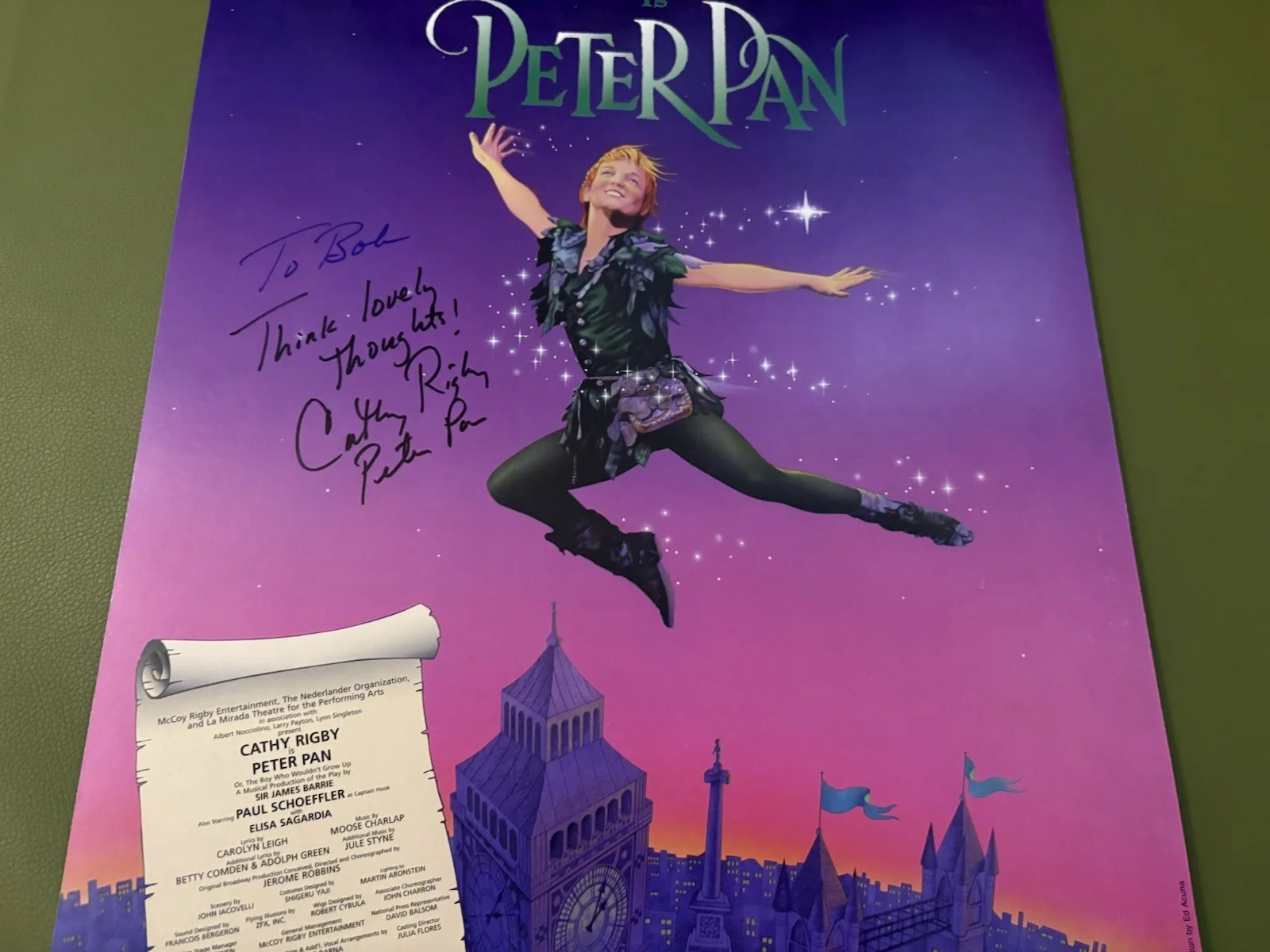 Cathy Rigby — Cathy Rigby Is Peter Pan Signed Autographed Poster, image 3