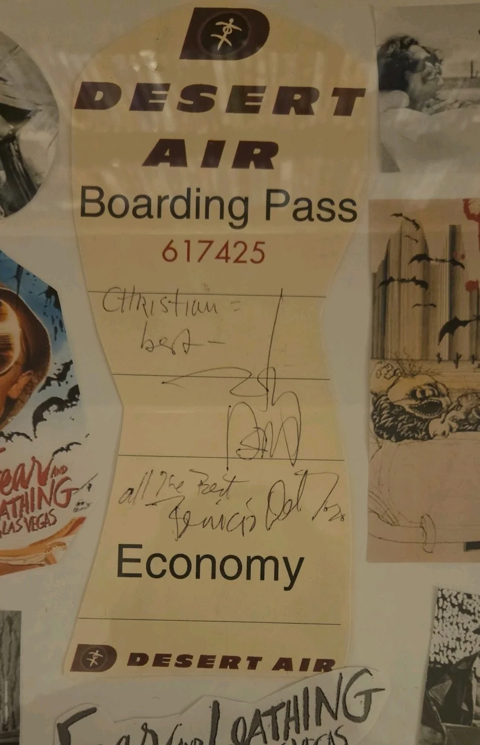 Johnny Depp/ Benico Del Toro, F.A.L.L.V. signed Prop, in person on set. 100% rle, изображение 3