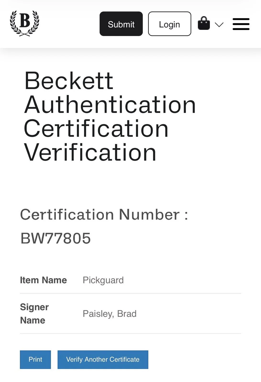 Brad Paisley Autograph Signed Stratocaster Pickguard with Beckett COA, image 5