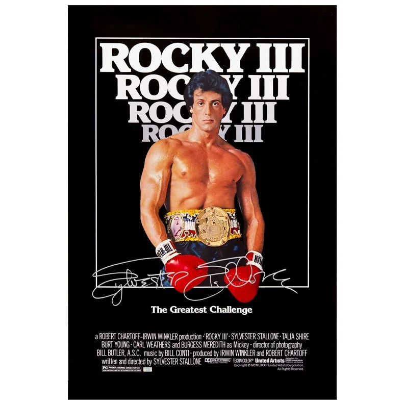 Sylvester Stallone — Sylvester Stallone Autographed 1982 Rocky III 24x36 Movie Poster