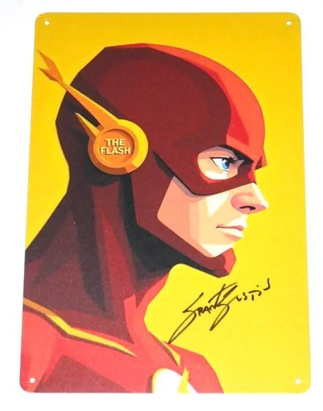 Grant Gustin — GRANT GUSTIN SIGNED BARRY ALLEN "THE FLASH" 8 X 12 TIN PHOTO JSA WITNESSED