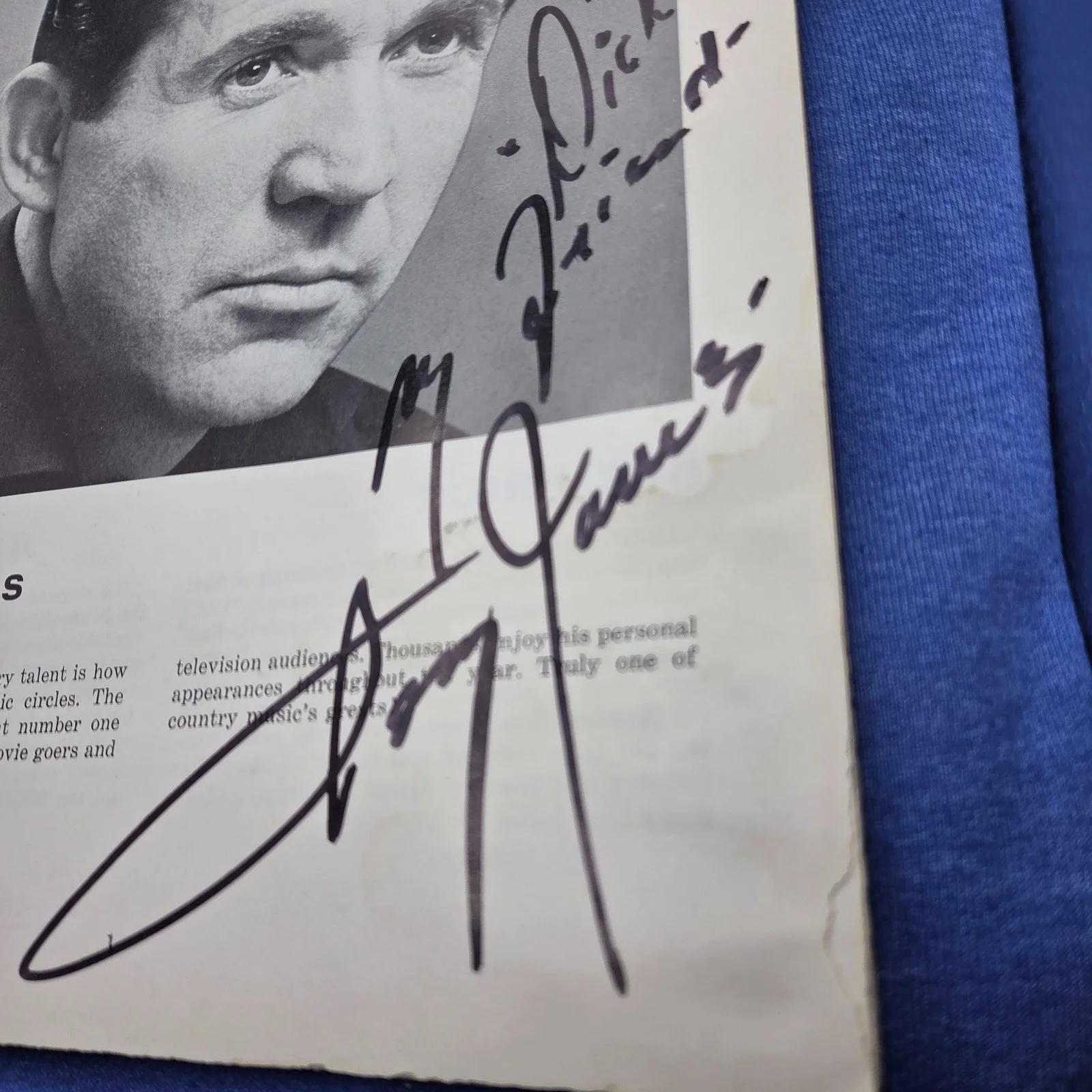Autographed Sonny James Vintage publication featuring Golden Country Stars, изображение 3