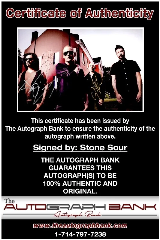 Stone Sour — Stone Sour Band Authentic signed rock 10x15 photo W/Cert Autographed 26-a, изображение 2