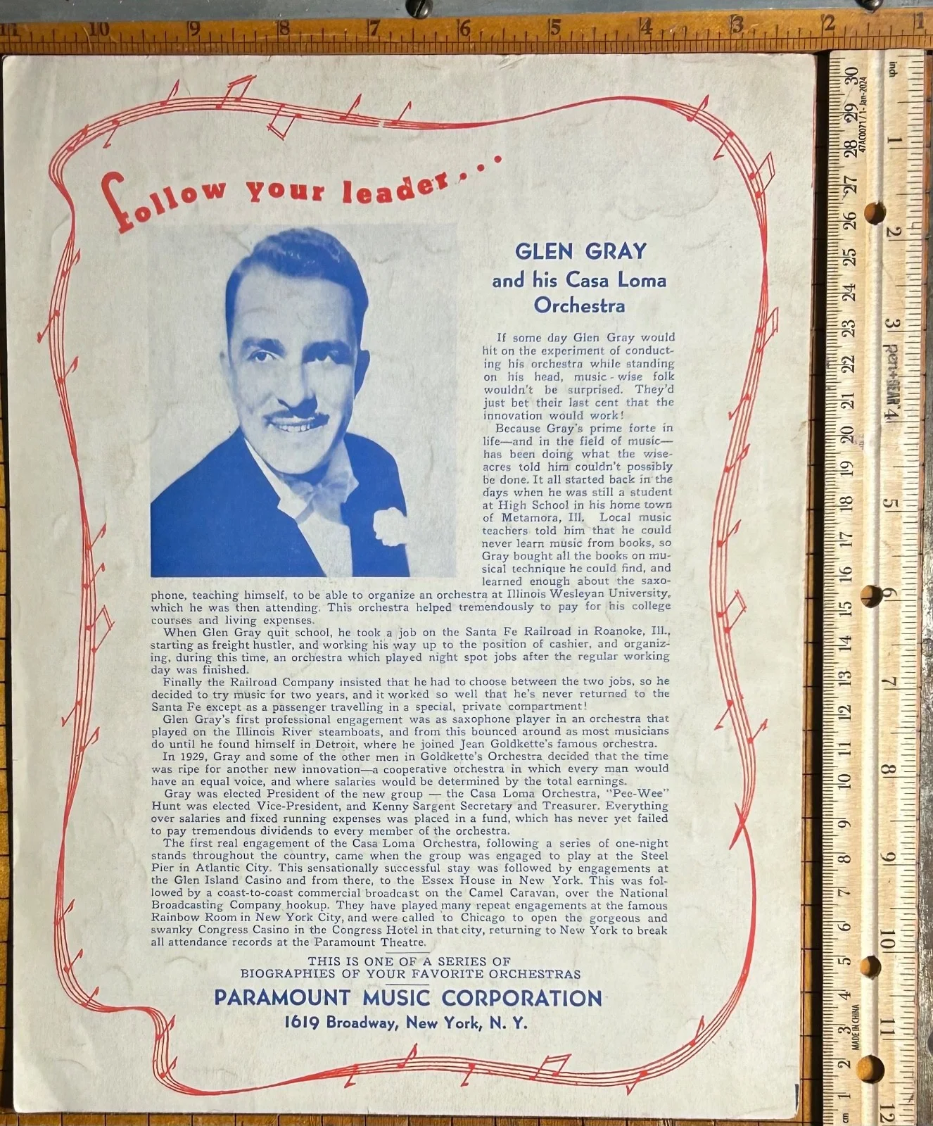 BOB HOPE—SIGNED Thanks for Memory Sheet Music—Won Oscar—Made Him Star—WC FIELDS, image 3
