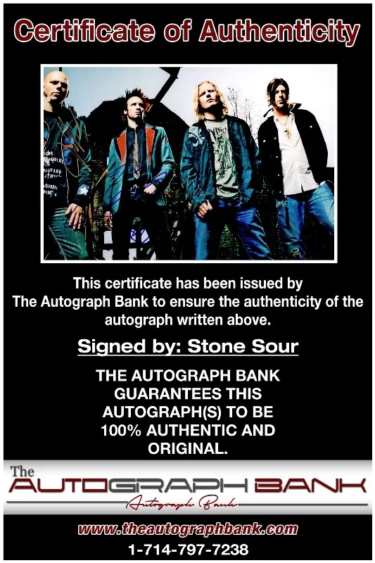 Stone Sour — Stone Sour Band Authentic signed rock 10x15 photo W/Cert Autographed 26-d, изображение 2
