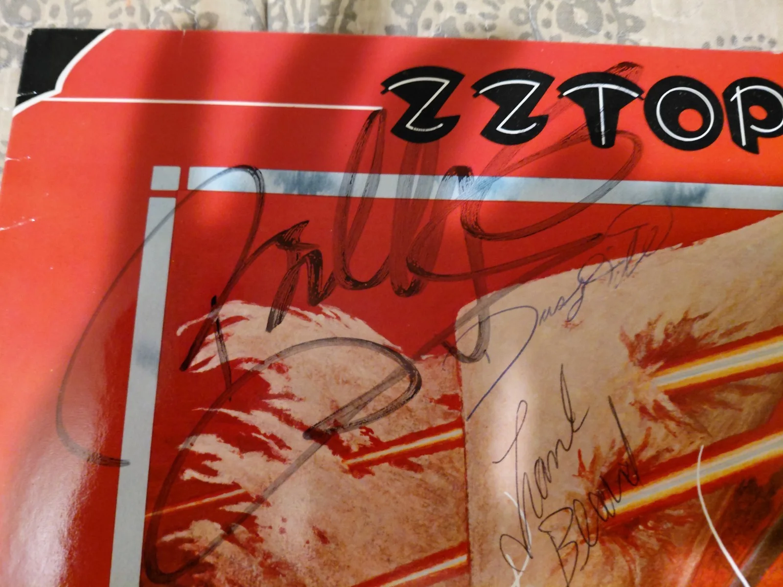 ZZ Top Billy Gibbons Dusty Hill Frank Beard signed Deguello LP JSA LOA, изображение 2