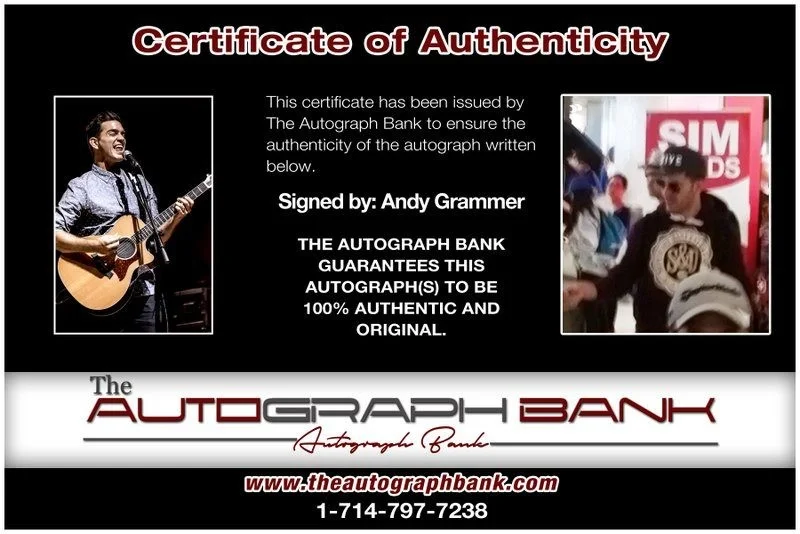 Andy Grammer — Andy Grammer Authentic signed rock 10X15 photo W/Certificate Autographed (B10), image 2
