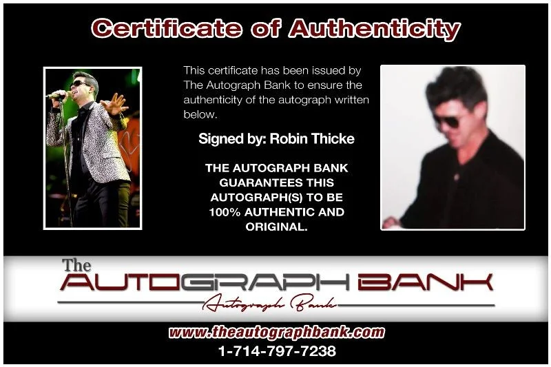 Robin Thicke — Robin Thicke Authentic signed rock 10x15 photo W/Cert Autographed 127a2, image 2