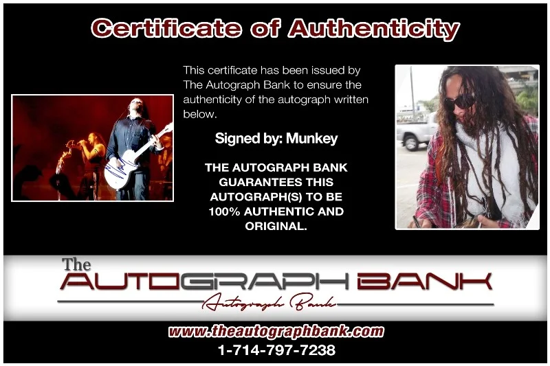 Munky — Munky Korn Authentic signed Rock 10x15 photo W/Certificate Autographed (26-i), изображение 2