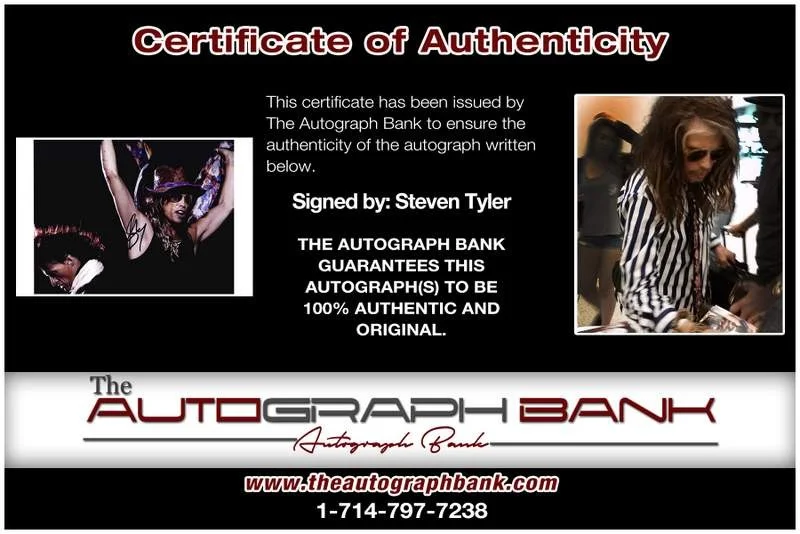 Steven Tyler — Aerosmith Steven Tyler authentic signed rock 10X15 photo |Cert Autographed A0007, изображение 2