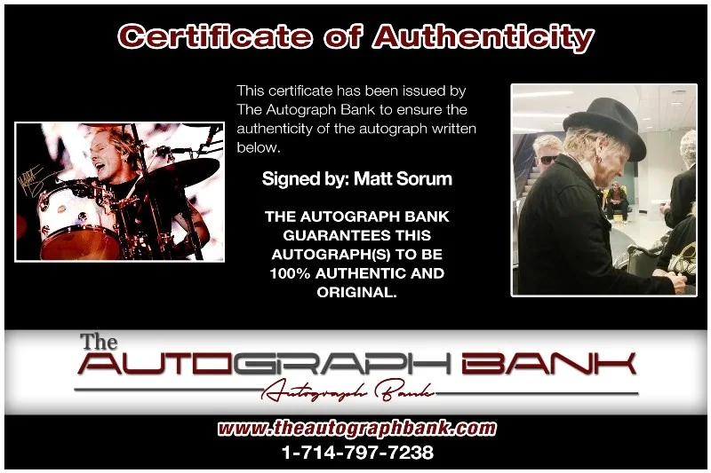 Matt Sorum — Matt Sorum Guns N Roses Authentic signed Rock 10x15 photo |Cert Autographed 26-c, image 2