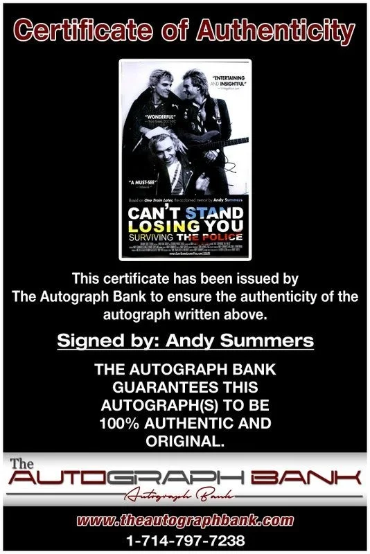 Andy Summers — Andy Summers The Police Authentic signed rock 10X15 photo W/Cert Autographed B4, изображение 2