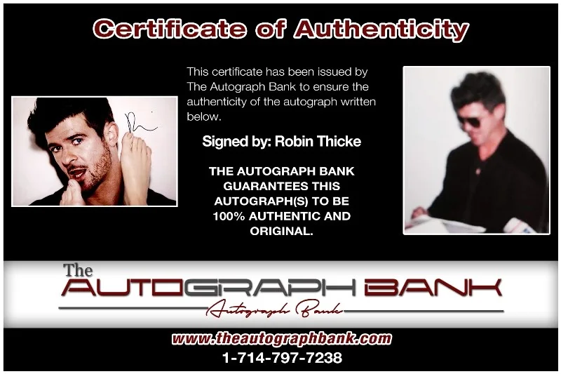 Robin Thicke — Robin Thicke Authentic signed rock 10x15 photo W/Certificate Autographed (26-a), изображение 2
