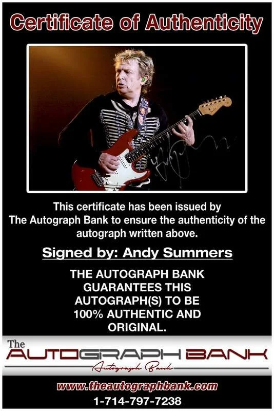 Andy Summers — The Police Andy Summers authentic signed 10X15 photo |CERT Autographed A0066, изображение 2
