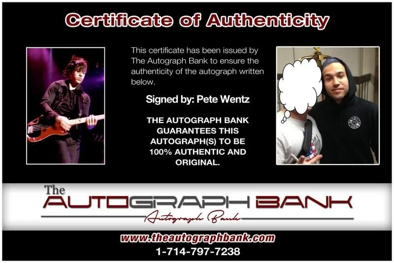 Pete Wentz — Fall Out Boy Pete Wentz authentic signed 10X15 photo |CERT Autographed A0025, изображение 2