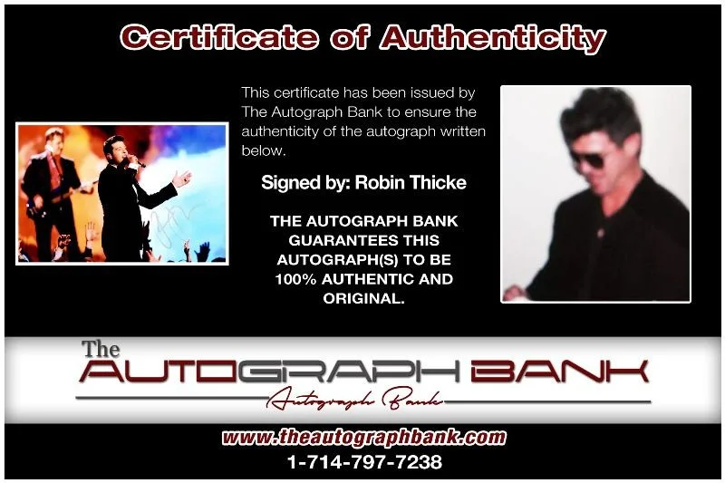Robin Thicke — Robin Thicke Authentic signed rock 10x15 photo W/Cert Autographed 127d2, image 2