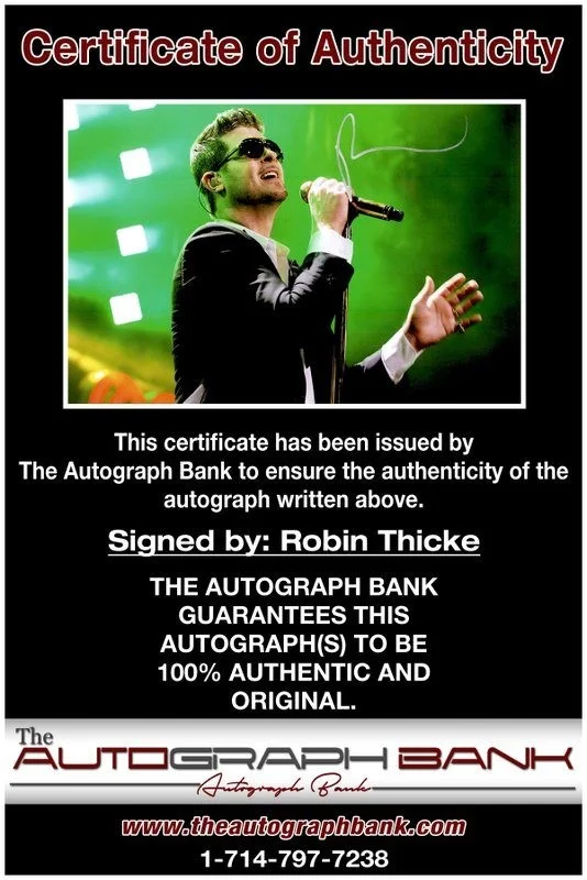 Robin Thicke — Robin Thicke Authentic signed rock 10X15 photo W/Certificate Autographed (B2), image 2