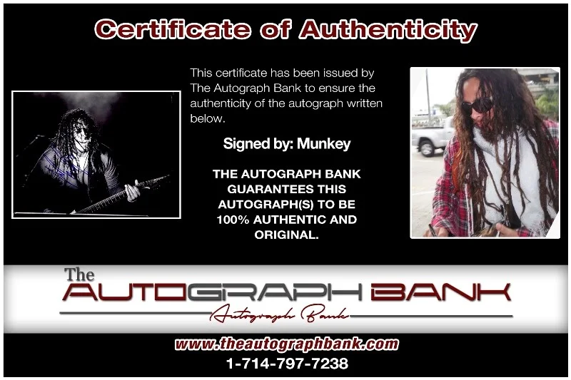 Munky — Munky Korn Authentic signed Rock 10x15 photo W/Certificate Autographed (26-l), изображение 2