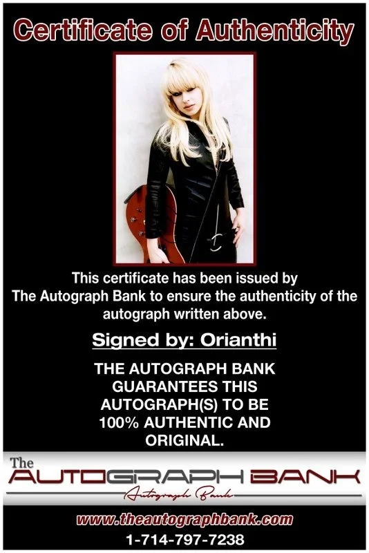 Orianthi Panagaris — Orianthi Panagaris Authentic signed rock 10X15 photo W/Cert Autographed B3, image 2
