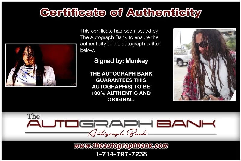 Munky — Munky Korn Authentic signed Rock 10x15 photo W/Certificate Autographed (26-j), изображение 2