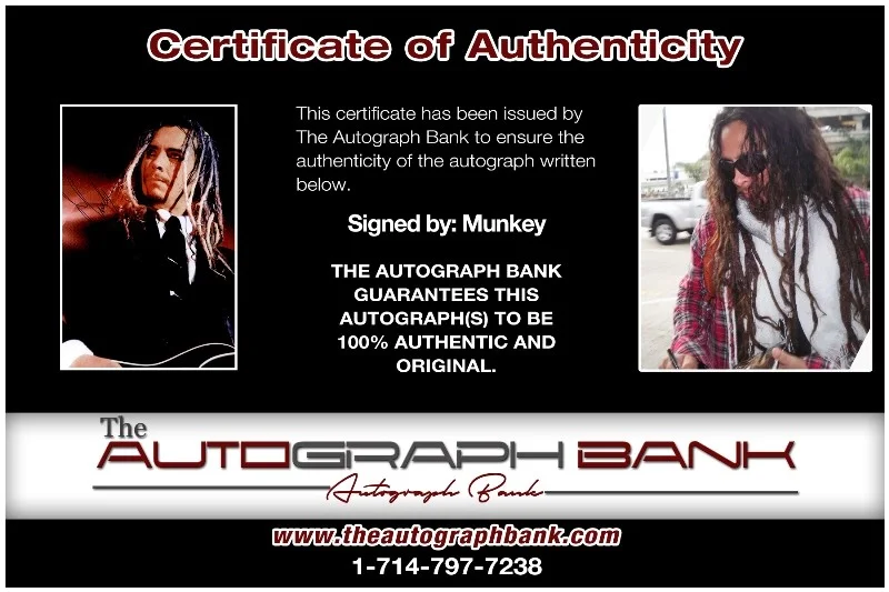 Munky — Munky Korn Authentic signed Rock 10x15 photo W/Certificate Autographed (26-m), image 2
