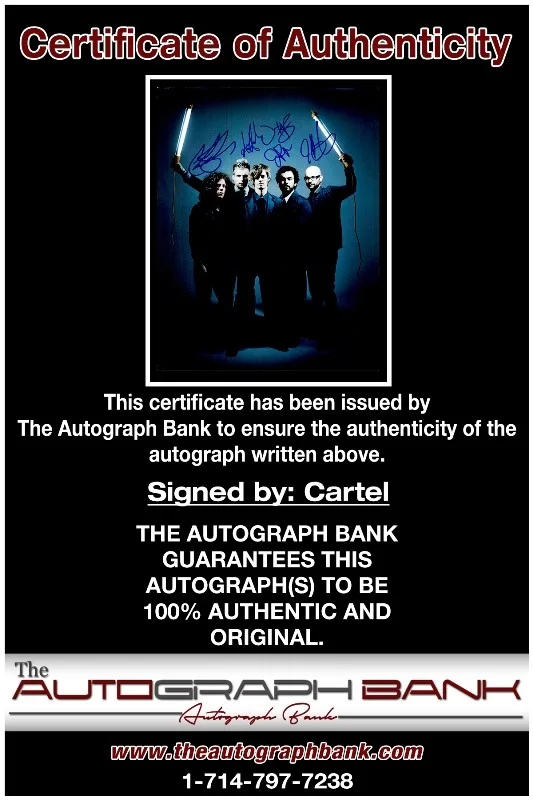 Cartel Band — Cartel Band Authentic signed Rock 10x15 photo W/Certificate Autographed (26-a), изображение 2