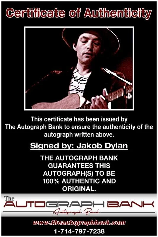 Jakob Dylan — Jakob Dylan authentic signed rock 10X15 photo W/Certificate Autographed (A0027), image 2