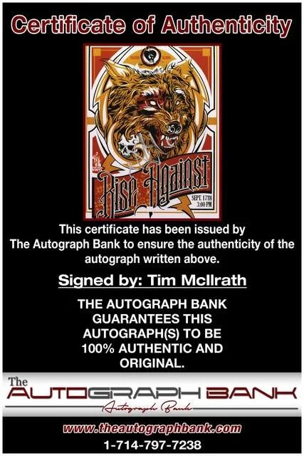 Tim Mcilrath — Tim Mcilrath of Rise Against authentic signed Rock 8x10 photo W/Cert Autographed, image 2