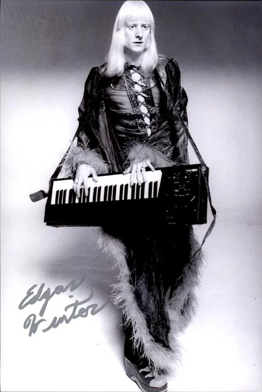 Edgar Winter — Edgar Winter Edgar Winter's White Trash signed 10x15 photo |CERT Autograph 26-a