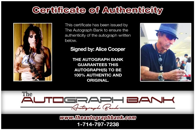 Alice Cooper — Alice Cooper Authentic signed Rock 10x15 photo W/Certificate Autographed (26-b), изображение 2