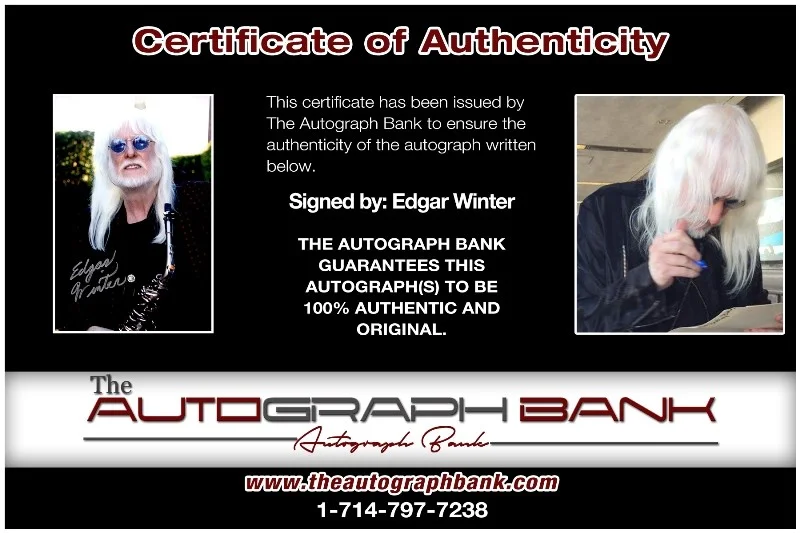 Edgar Winter — Edgar Winter Edgar Winter's White Trash signed 10x15 photo |CERT Autograph 26-c, image 2